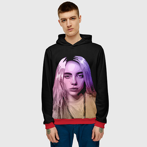 Мужская толстовка BILLIE EILISH: Violet Mood / 3D-Красный – фото 3