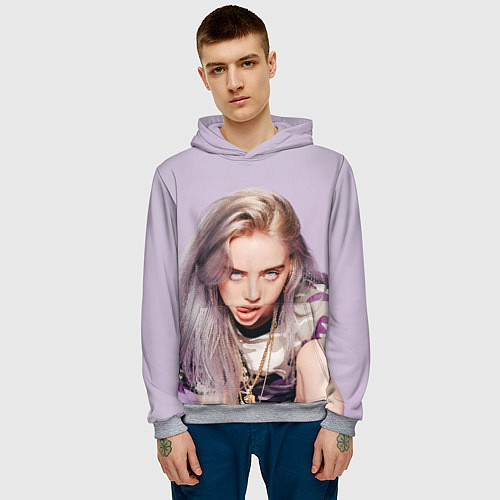 Мужская толстовка BILLIE EILISH: Puprle Mood / 3D-Меланж – фото 3