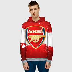 Толстовка-худи мужская Arsenal цвета 3D-меланж — фото 2