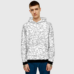 Толстовка-худи мужская Белые мыши, цвет: 3D-черный — фото 2