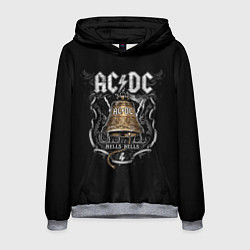 Толстовка-худи мужская ACDC - hells bells, цвет: 3D-меланж