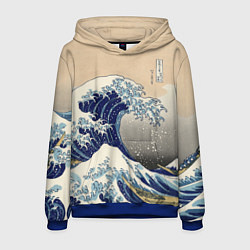 Толстовка-худи мужская Kanagawa Wave Art, цвет: 3D-синий