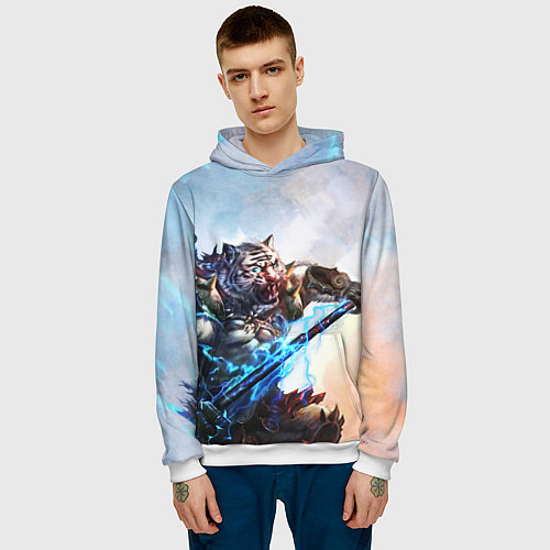 Мужская толстовка Warrior Zoomorph / 3D-Белый – фото 3