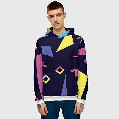 Мужская толстовка Танец геометрии / 3D-Белый – фото 3