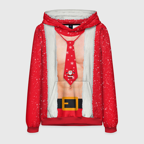 Мужская толстовка Рождественский костюм с голым торсом / 3D-Красный – фото 1
