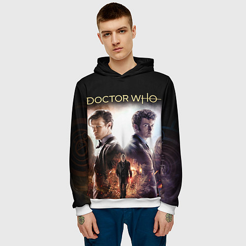 Мужская толстовка Доктор Кто / 3D-Белый – фото 3
