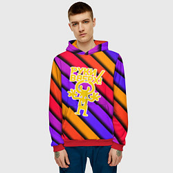 Толстовка-худи мужская Руки Вверх, цвет: 3D-красный — фото 2