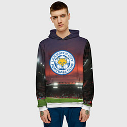 Толстовка-худи мужская FC Leicester City, цвет: 3D-белый — фото 2