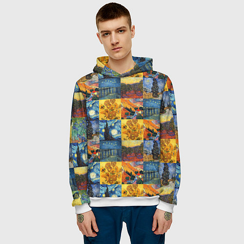 Мужская толстовка Картины Ван Гога / 3D-Белый – фото 3