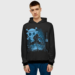 Толстовка-худи мужская One Piece, цвет: 3D-черный — фото 2