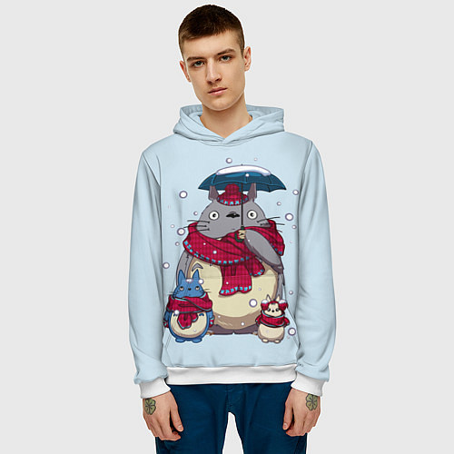 Мужская толстовка Мой сосед Тоторо / 3D-Белый – фото 3