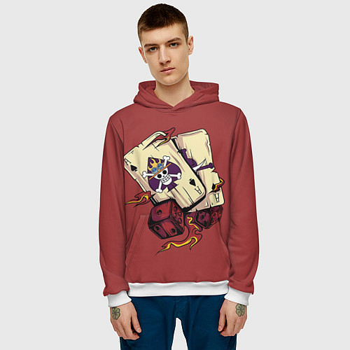 Мужская толстовка One Piece / 3D-Белый – фото 3