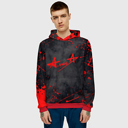 Толстовка-худи мужская АлисА, цвет: 3D-красный — фото 2