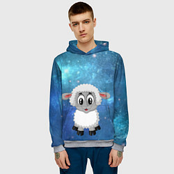 Толстовка-худи мужская Овечка, цвет: 3D-меланж — фото 2
