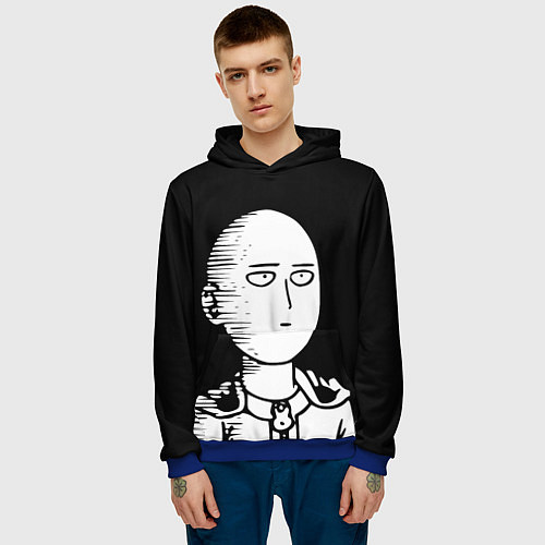 Мужская толстовка ONE-PUNCH MAN / 3D-Синий – фото 3