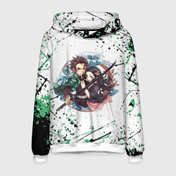 Толстовка-худи мужская KIMETSU NO YAIBA, цвет: 3D-белый