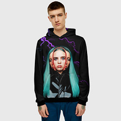 Толстовка-худи мужская BILLIE EILISH, цвет: 3D-черный — фото 2