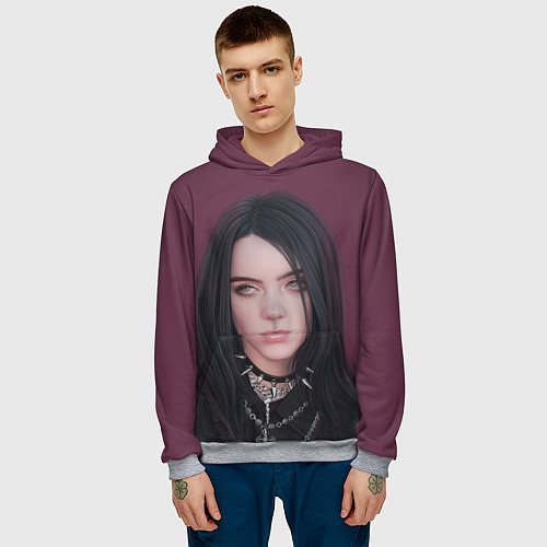 Мужская толстовка BILLIE EILISH / 3D-Меланж – фото 3