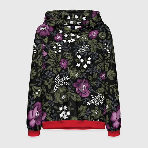 Мужская толстовка Цветы / 3D-Красный – фото 1