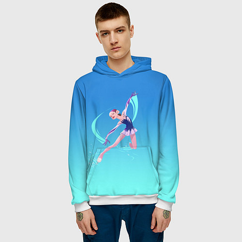 Мужская толстовка Фигурное катание / 3D-Белый – фото 3