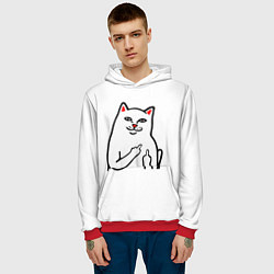Толстовка-худи мужская Meme Cat, цвет: 3D-красный — фото 2