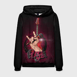 Толстовка-худи мужская Rock Star, цвет: 3D-черный