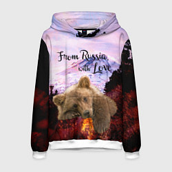 Толстовка-худи мужская Из России с любовью, цвет: 3D-белый