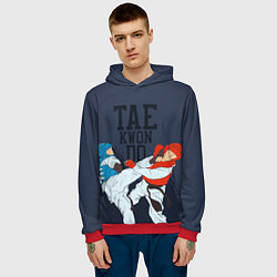 Толстовка-худи мужская Taekwondo, цвет: 3D-красный — фото 2
