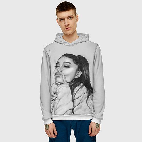 Мужская толстовка Ariana Grande Ариана Гранде / 3D-Белый – фото 3