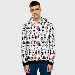 Толстовка-худи мужская Banksy, цвет: 3D-черный — фото 2