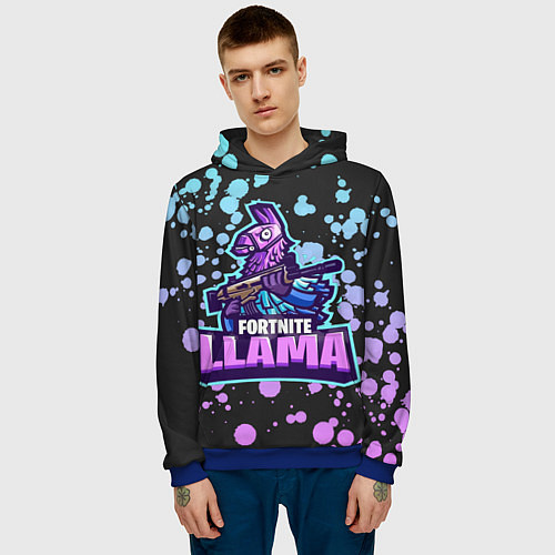 Мужская толстовка Fortnite LLAMA / 3D-Синий – фото 3