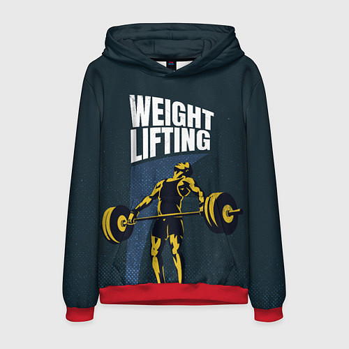 Мужская толстовка Wheight lifting / 3D-Красный – фото 1