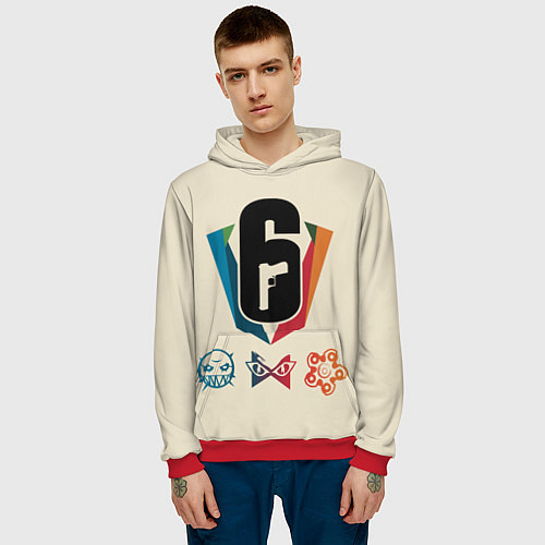 Мужская толстовка Rainbow Six Siege / 3D-Красный – фото 3