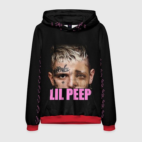 Мужская толстовка Lil Peep / 3D-Красный – фото 1