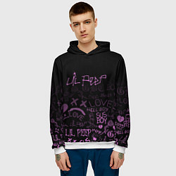 Толстовка-худи мужская LIL PEEP, цвет: 3D-белый — фото 2