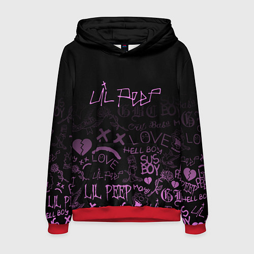 Мужская толстовка LIL PEEP / 3D-Красный – фото 1