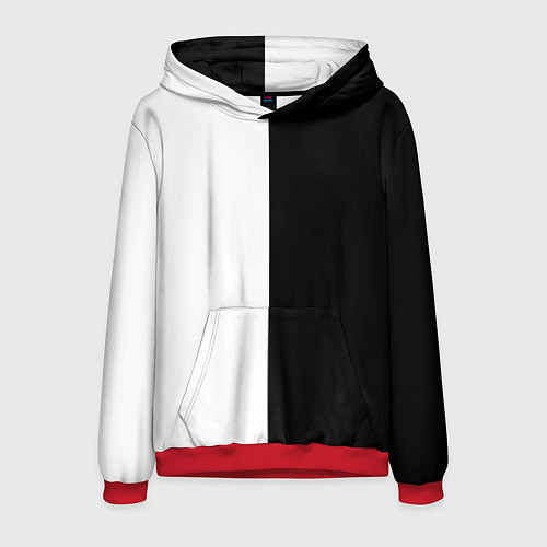 Мужская толстовка ПРОСТО ЧЁРНО-БЕЛЫЙ / 3D-Красный – фото 1