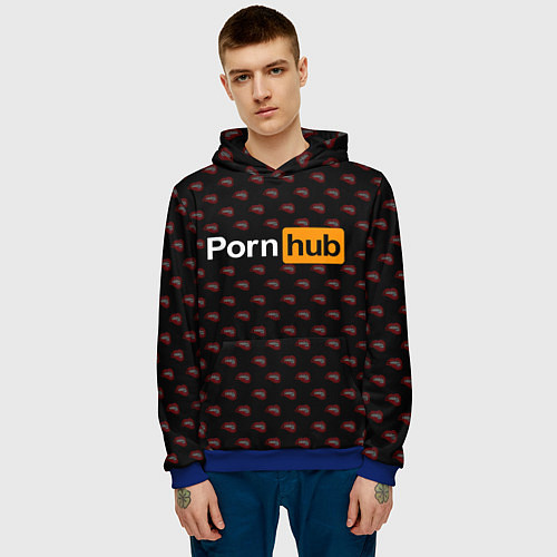 Мужская толстовка PornHub / 3D-Синий – фото 3