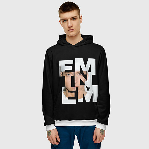 Мужская толстовка Eminem / 3D-Белый – фото 3