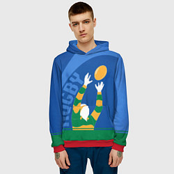 Толстовка-худи мужская Регби, цвет: 3D-красный — фото 2