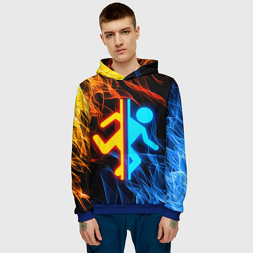 Мужская толстовка PORTAL / 3D-Синий – фото 3