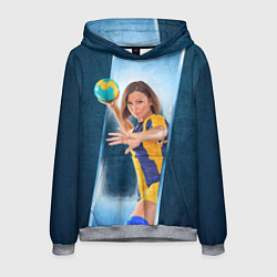 Толстовка-худи мужская Гандболистка, цвет: 3D-меланж