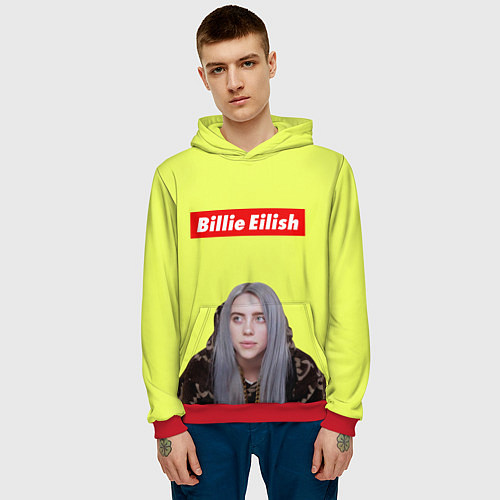 Мужская толстовка BILLIE EILISH / 3D-Красный – фото 3