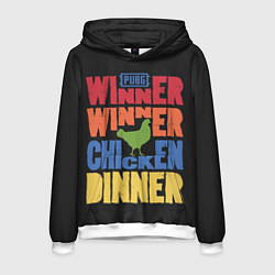 Толстовка-худи мужская Winner Chicken Dinner, цвет: 3D-белый