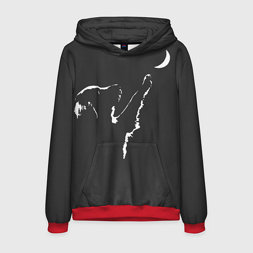 Мужская толстовка Лунопёс / 3D-Красный – фото 1