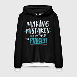 Толстовка-худи мужская Ошибки - часть прогресса, цвет: 3D-белый