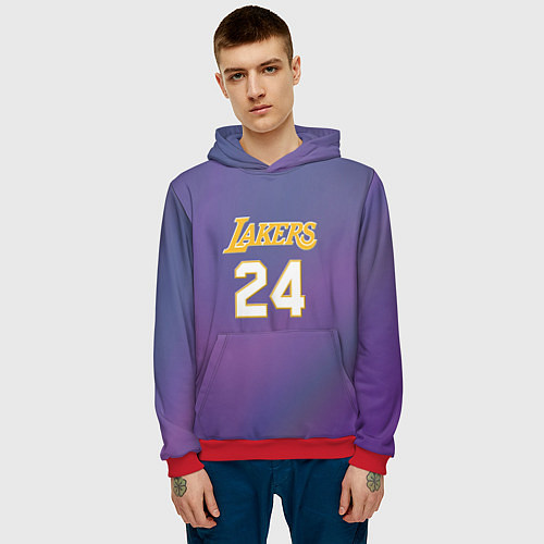 Мужская толстовка Los Angeles Lakers Kobe Brya / 3D-Красный – фото 3