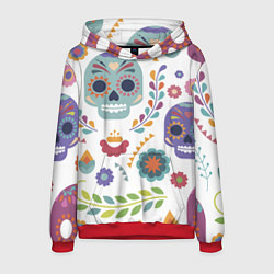 Толстовка-худи мужская Мексиканские мотивы, цвет: 3D-красный