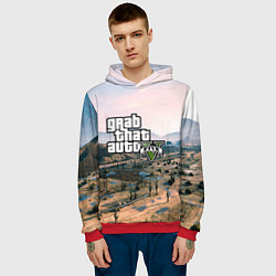Толстовка-худи мужская Grand Theft Auto 5, цвет: 3D-красный — фото 2