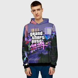 Толстовка-худи мужская Grand Theft Auto Vice City, цвет: 3D-черный — фото 2
